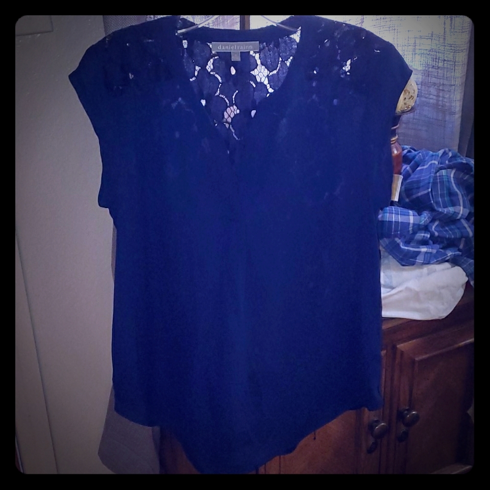 Daniel rains navy blouse size medium
